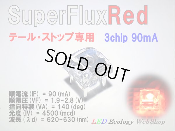画像1: SuperFluxRed LED 3chip90mA